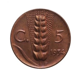 5 Centesimi 1934 "Spiga"