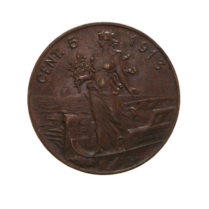 5 Centesimi 1913 "Italia su Prora"