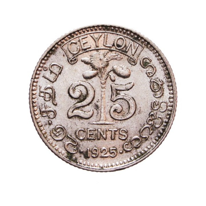 25 Cents 1925 - Ceylon - George V