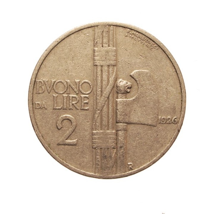 Buono da 2 Lire 1926 "Fascio" – L0523076 M009A1 | Monetaio