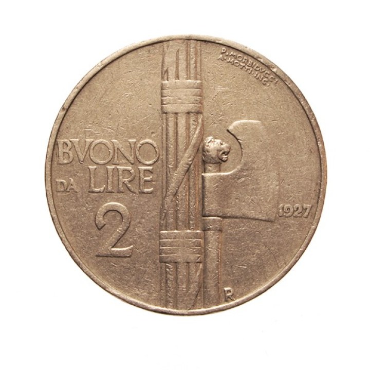 Buono da 2 Lire 1927 "Fascio" | Numismatische Münze