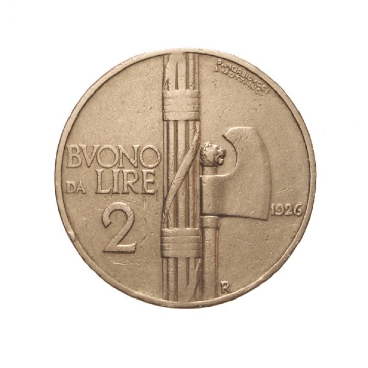 Buono da 2 Lire 1926 "Fascio" – L1123010 M009D2 | Monetaio