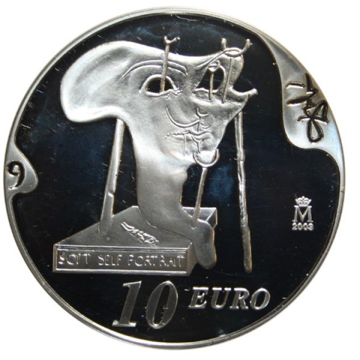 Spagna 10 Euro 2004 "Autorretrato" Dalì | Moneta numismatica
