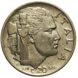 20 Centesimi 1936 "Impero" | Numismatische Münze