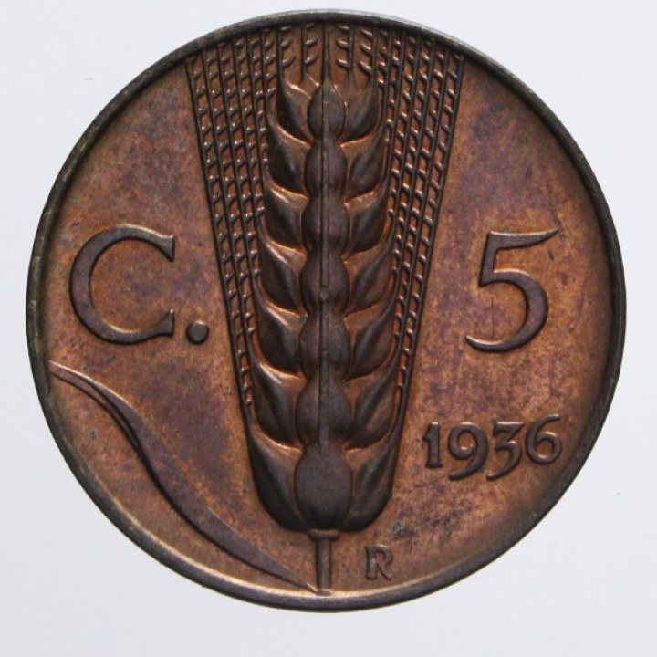 5 Centesimi 1936 "Spiga"