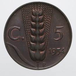 5 Centesimi 1934 "Spiga"