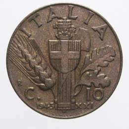 10 Centesimi 1943 "Impero" del 2° Tipo
