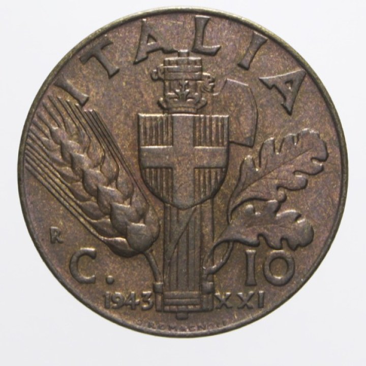 10 Centesimi 1943 "Impero" del 2° Tipo