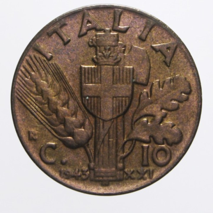 10 Centesimi 1943 "Impero" del 2° Tipo