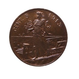5 Centesimi 1913 "Italia su Prora"