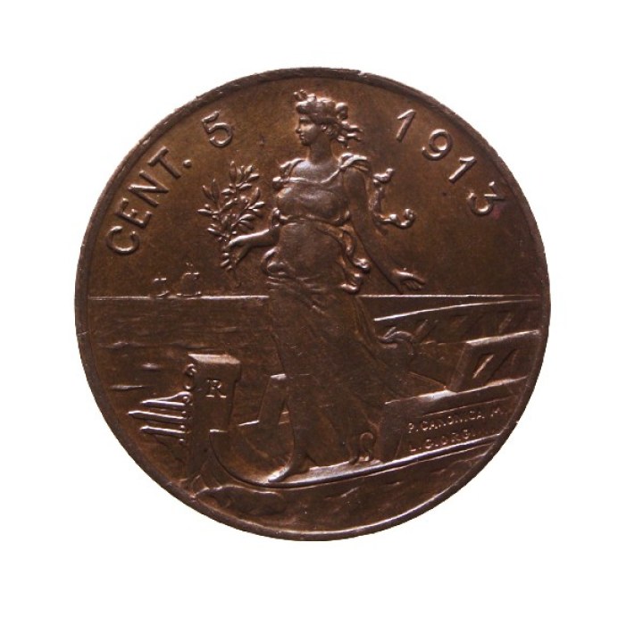 5 Centesimi 1913 "Italia su Prora"